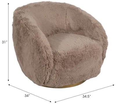 Roundback Swivel Chair, Tan