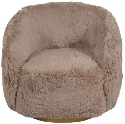 Roundback Swivel Chair, Tan