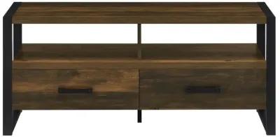 James 2-drawer Composite Wood 48" TV Stand Dark Pine