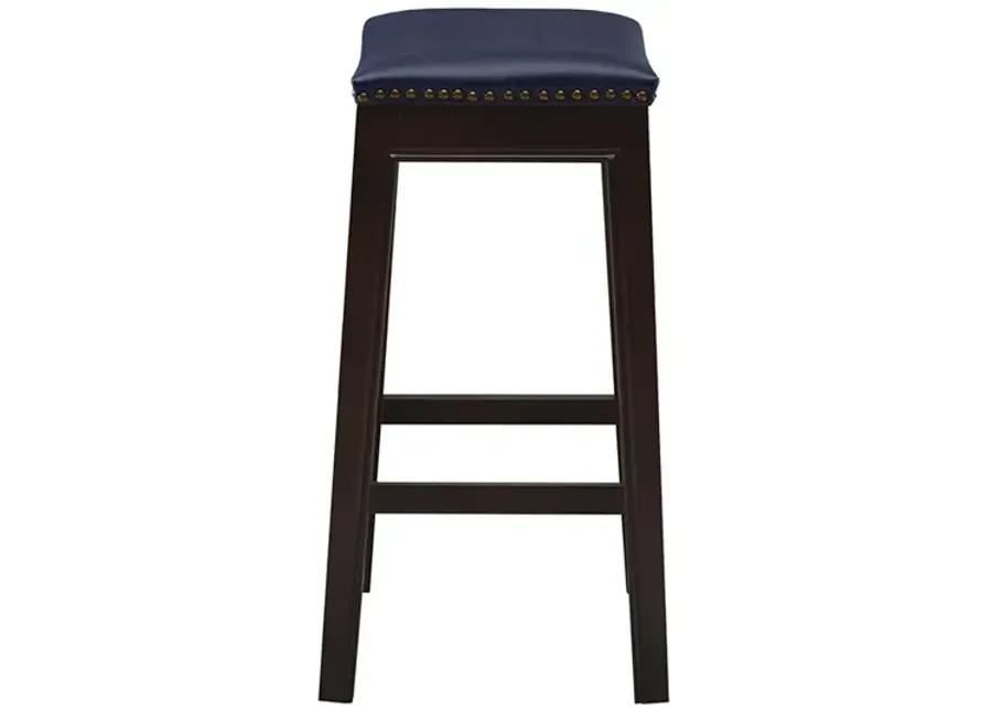 Madison Park Belfast Navy Saddle Counter Stool