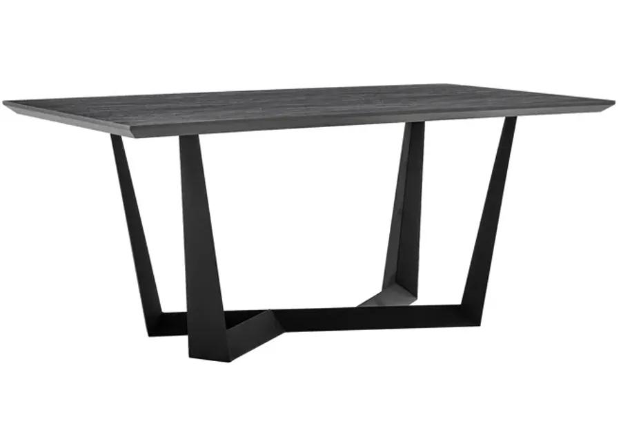 Radford Dark Gray Rectangular Dining Table with Black Finish