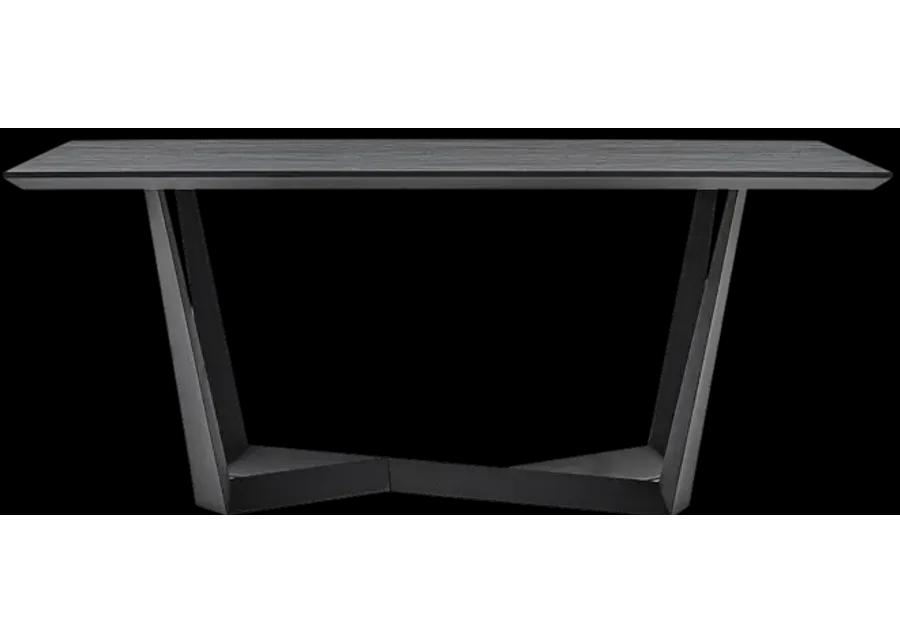 Radford Dark Gray Rectangular Dining Table with Black Finish