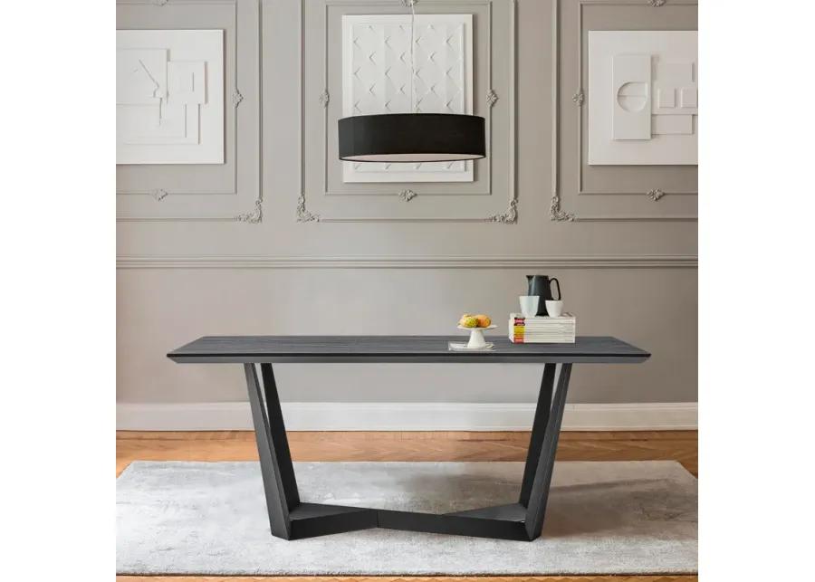 Radford Dark Gray Rectangular Dining Table with Black Finish