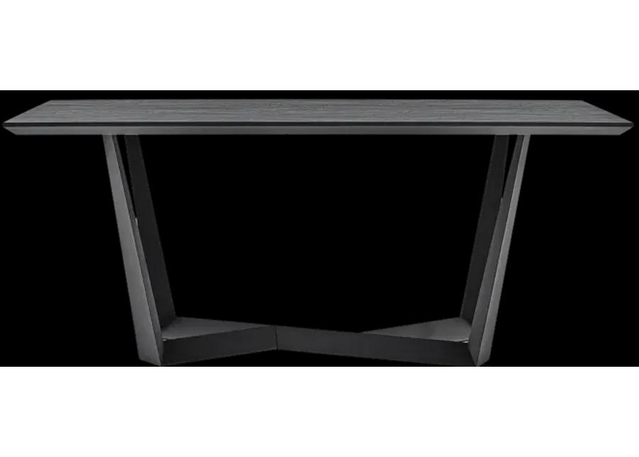 Radford Dark Gray Rectangular Dining Table with Black Finish