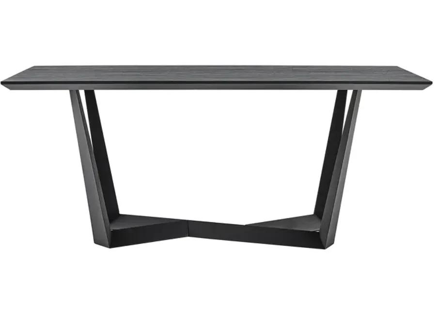 Radford Dark Gray Rectangular Dining Table with Black Finish