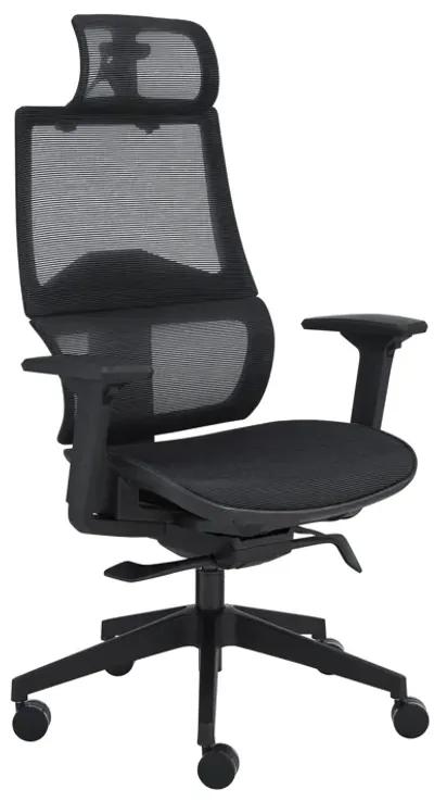 Bruno High Back Office Chair in Black Mesh and Frame