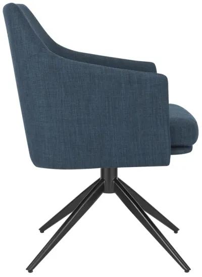 Signa Armchair in Blue Fabric with Black Steel Base - Set of 1