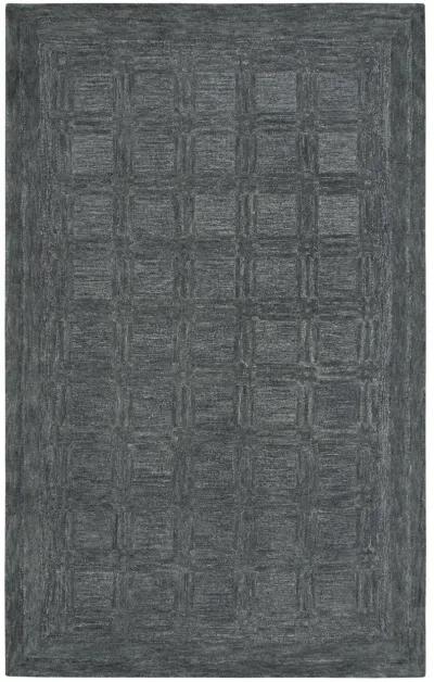 Fifth Avenue Dark Gray Squares Wool 5' x 8' Rectangle Rug