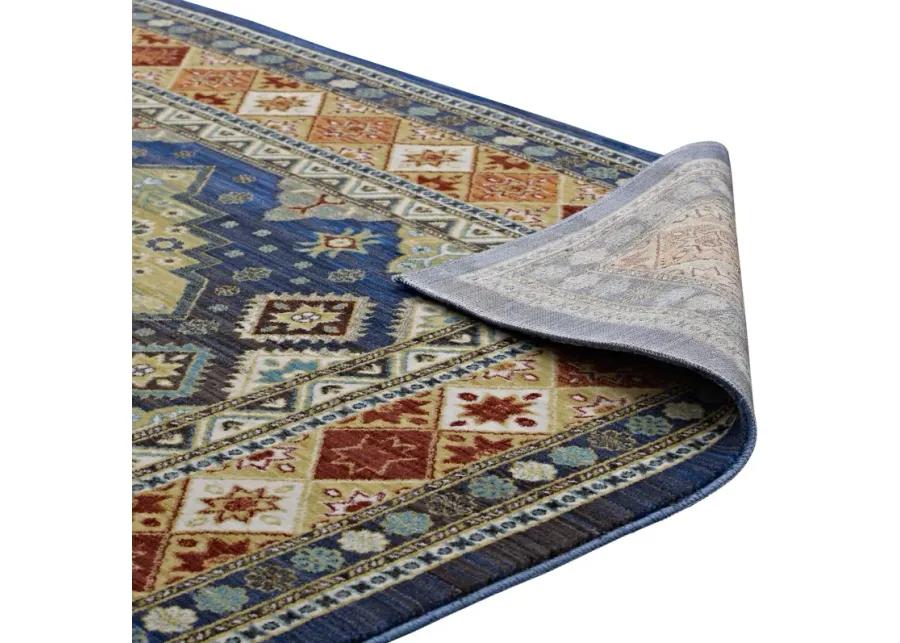 Atzi  Distressed 
Southwestern Diamond Floral 8x10 Area Rug