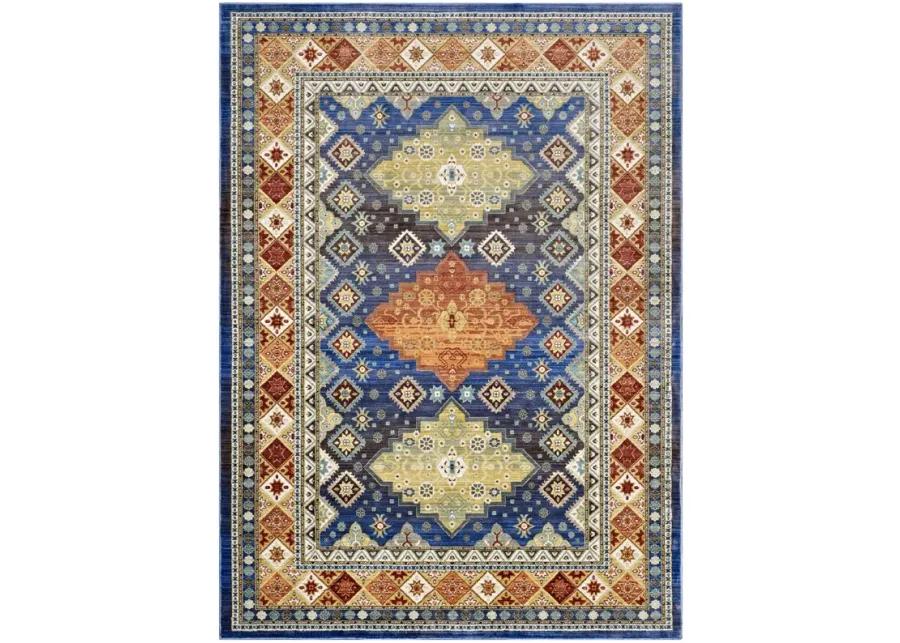 Atzi  Distressed 
Southwestern Diamond Floral 8x10 Area Rug