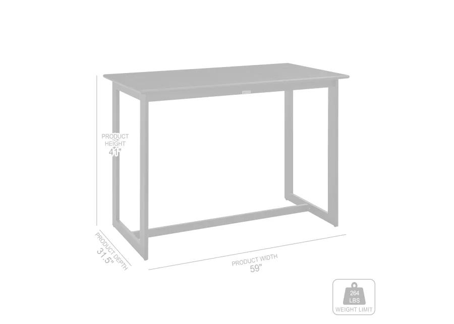 Cayman Outdoor Patio Bar Height Dining Table in Aluminum