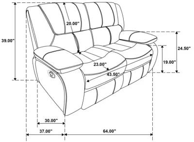 Camila Upholstered Motion Reclining Loveseat Red Faux Leather