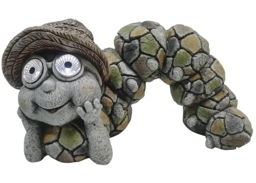 15" Caterpillar With Sun Hat Solar Eyes, Grey