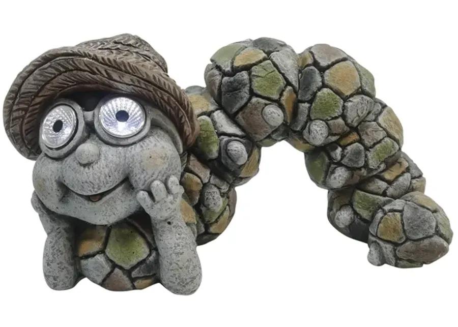 15" Caterpillar With Sun Hat Solar Eyes, Grey