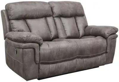 Estelle Power Loveseat in Gunmetal Fabric