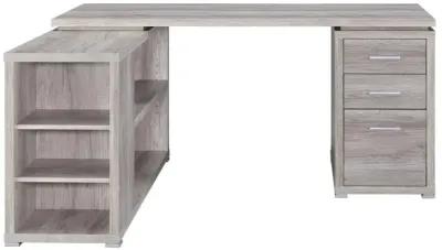 Yvette L-shape Office Desk Grey Driftwood