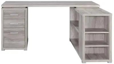 Yvette L-shape Office Desk Grey Driftwood