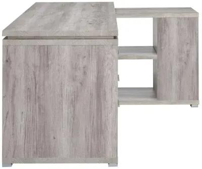 Yvette L-shape Office Desk Grey Driftwood