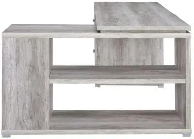 Yvette L-shape Office Desk Grey Driftwood