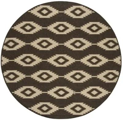 LINDEN 171 Collection LND171U-6R Creme / Brown 6'-7" X 6'-7" Round