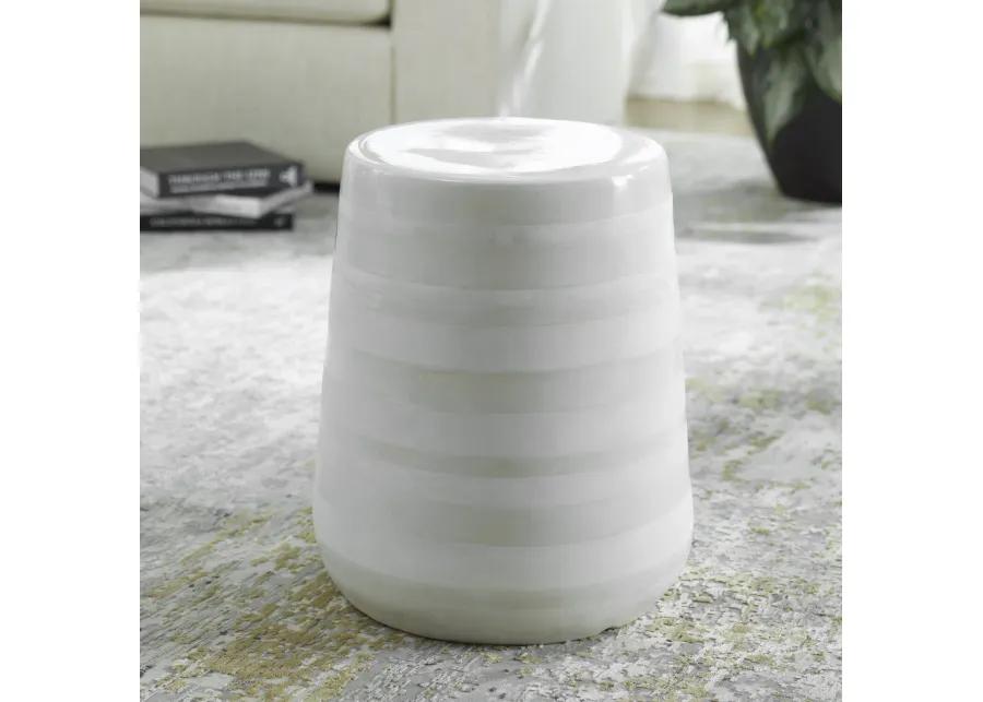 Desert Plains White Glaze Garden Stool