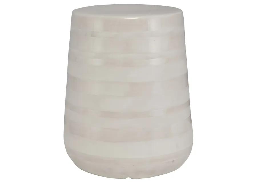 Desert Plains White Glaze Garden Stool