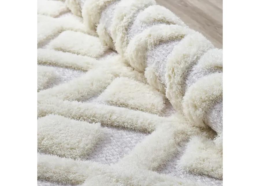 Whimsical Morsel Abstract Diamond Lattice 5x8 Shag Area Rug