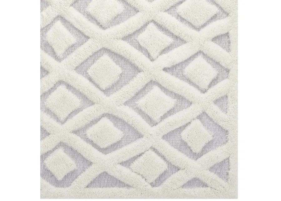 Whimsical Morsel Abstract Diamond Lattice 5x8 Shag Area Rug