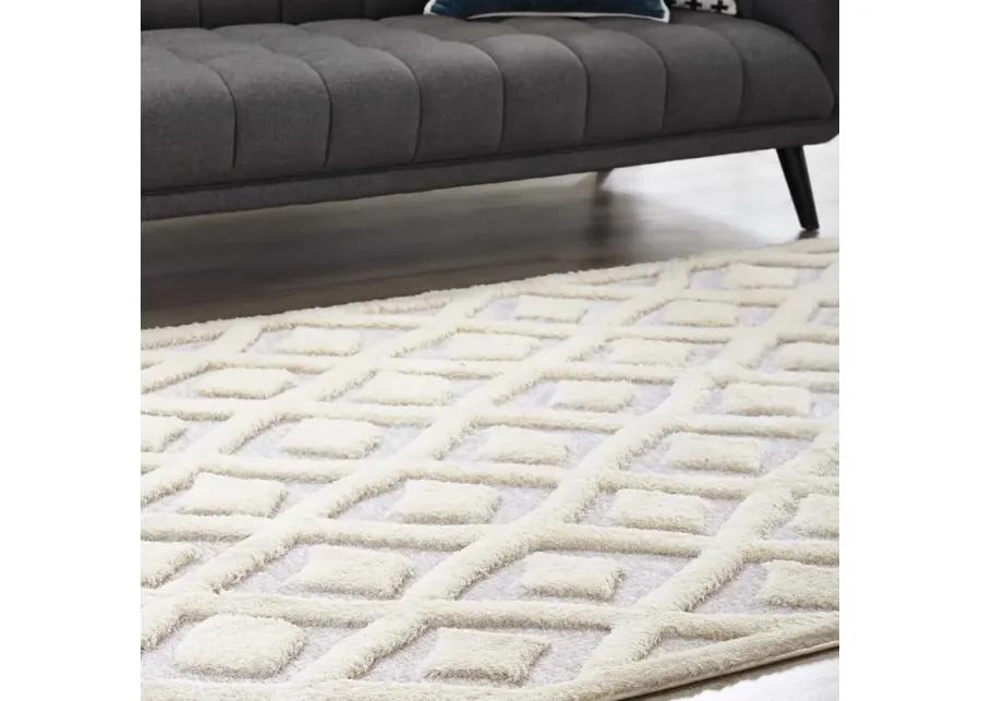 Whimsical Morsel Abstract Diamond Lattice 5x8 Shag Area Rug