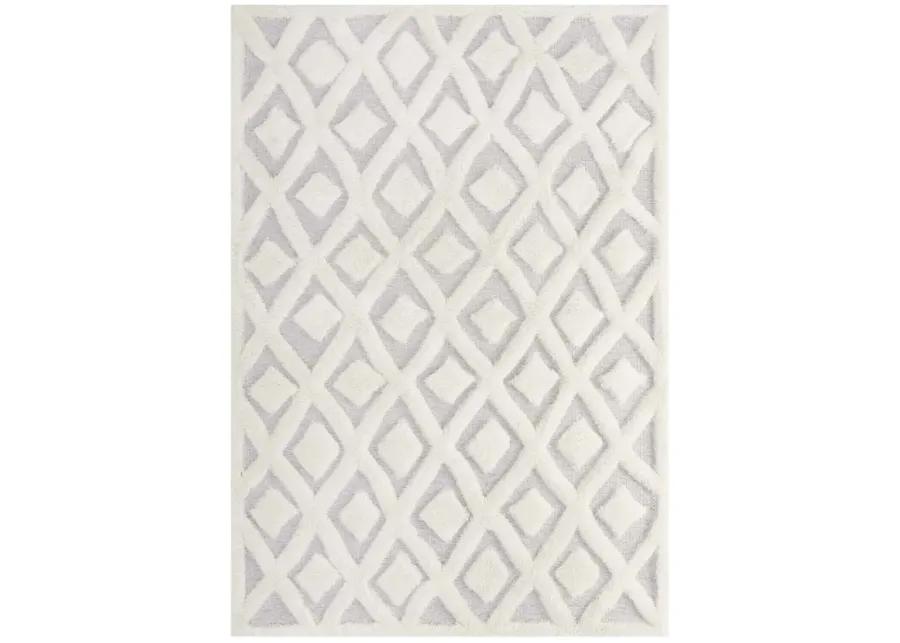 Whimsical Morsel Abstract Diamond Lattice 5x8 Shag Area Rug