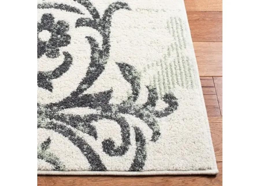 Adirondack Contemporary Ivory / Green 6' X 9' Powerloomed Rug