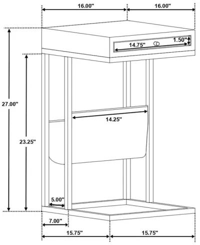 Chessie 1-Drawer Square Side Table