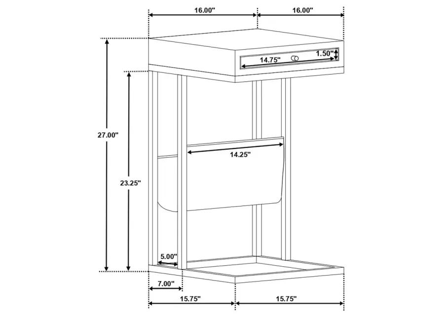 Chessie 1-Drawer Square Side Table