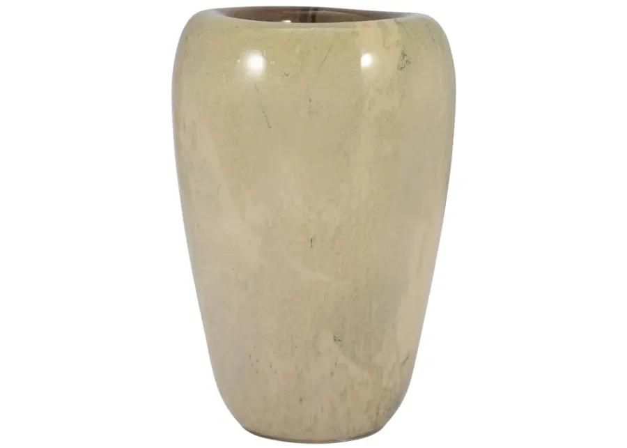 Glass, 13" 2-tone Vase, Nude