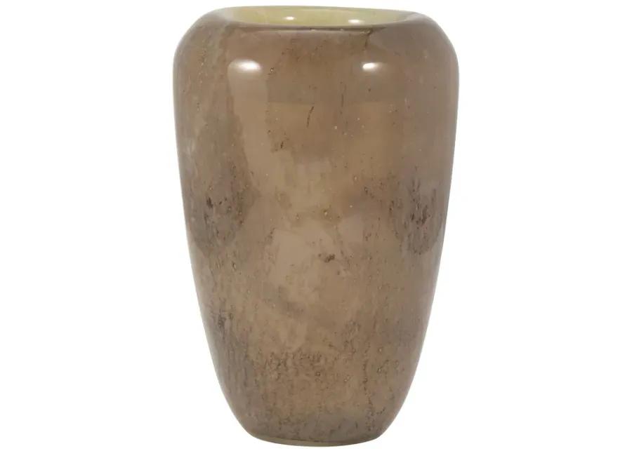 Glass, 13" 2-tone Vase, Nude