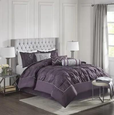 Madison Park Laurel Plum 7 Piece Tufted Comforter Set