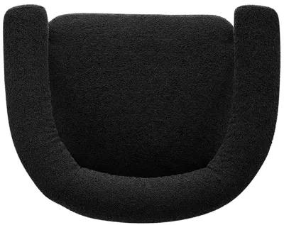 Keanu Fabric Dining Side Chair Black Legs, Boucle Black 