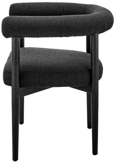 Keanu Fabric Dining Side Chair Black Legs, Boucle Black 