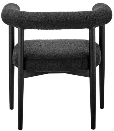 Keanu Fabric Dining Side Chair Black Legs, Boucle Black 