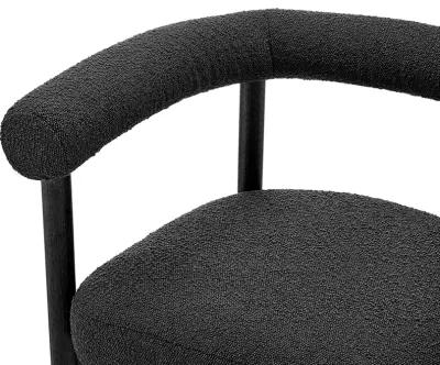 Keanu Fabric Dining Side Chair Black Legs, Boucle Black 