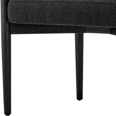 Keanu Fabric Dining Side Chair Black Legs, Boucle Black 