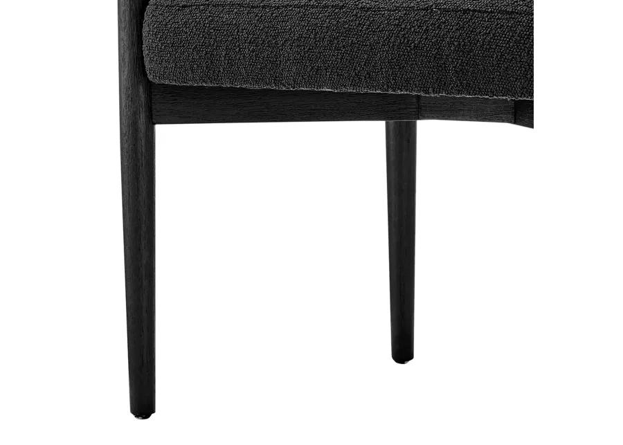 Keanu Fabric Dining Side Chair Black Legs, Boucle Black 