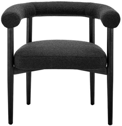 Keanu Fabric Dining Side Chair Black Legs, Boucle Black 