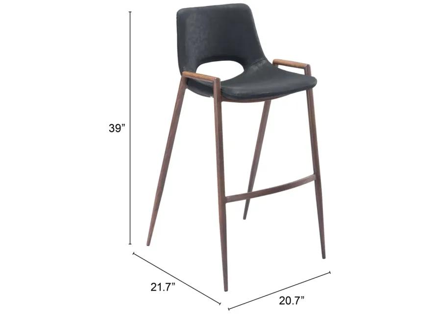 Desi Barstool (Set of 2) Black & Walnut