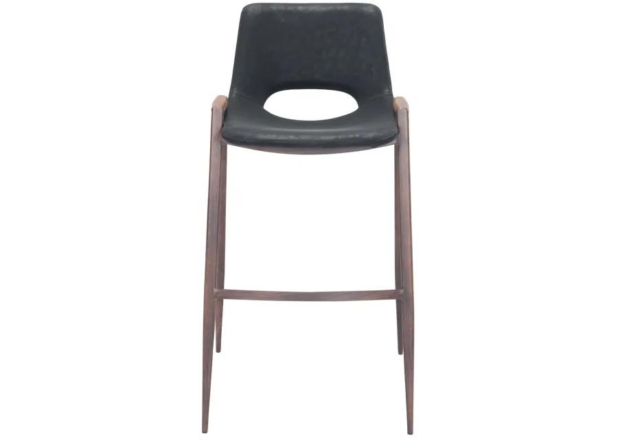 Desi Barstool (Set of 2) Black & Walnut