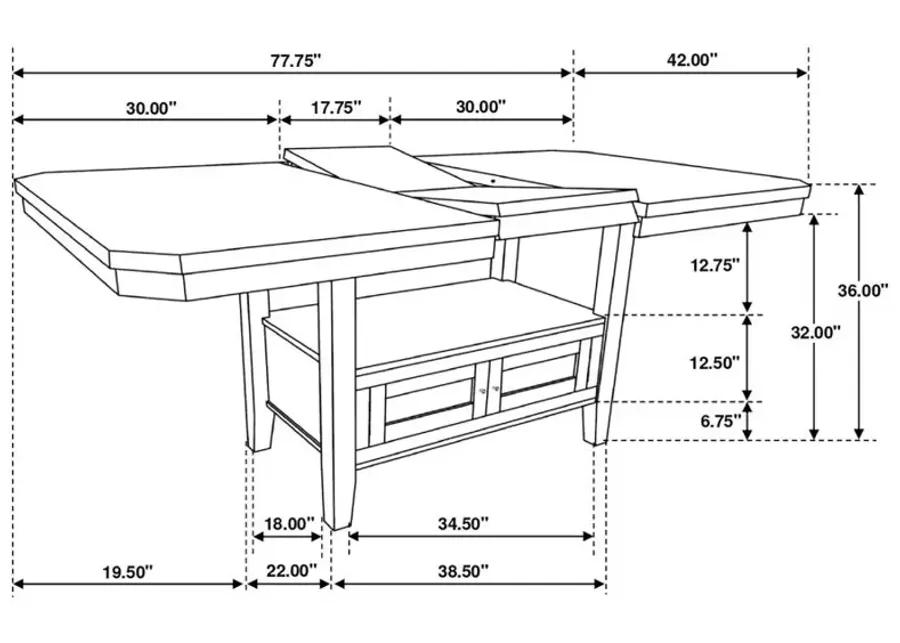 Prentiss 5-piece Rectangular Counter Height Dining Set with Butterfly Leaf Cappuccino