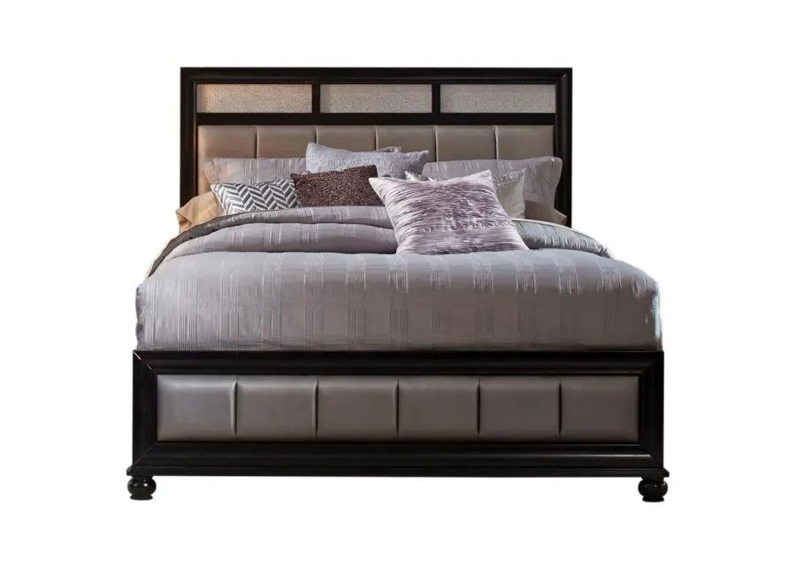 Barzini Eastern King Upholstered Bed Black and Grey