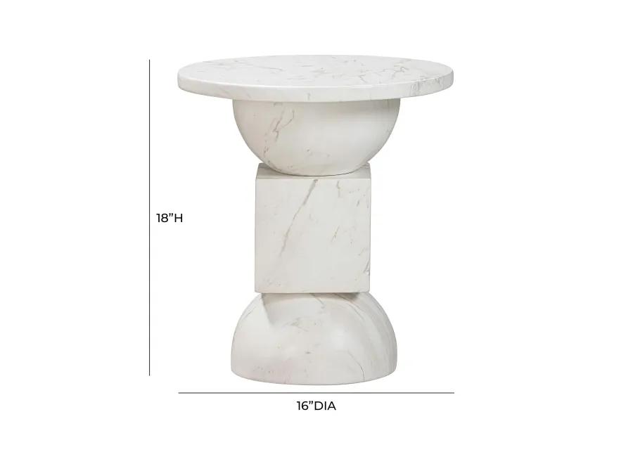 Chip Marble Print Indoor / Outdoor Side Table