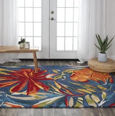 Miramar Dk. Blue Coastal  Recycled Polyester 5' x 7'6" Rectangle Rug