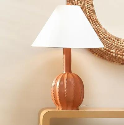 Cole Leather Table Lamp, Tan